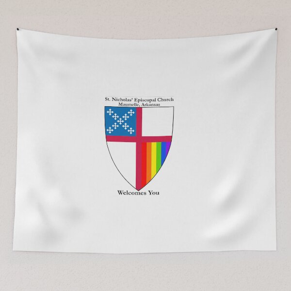 Item preview, St. Nicholas’ Episcopal Church - Maumelle, Arkansas - 6 Colour LGBTQ+ Pride Shield Welcomes You designed and sold by litmusician.