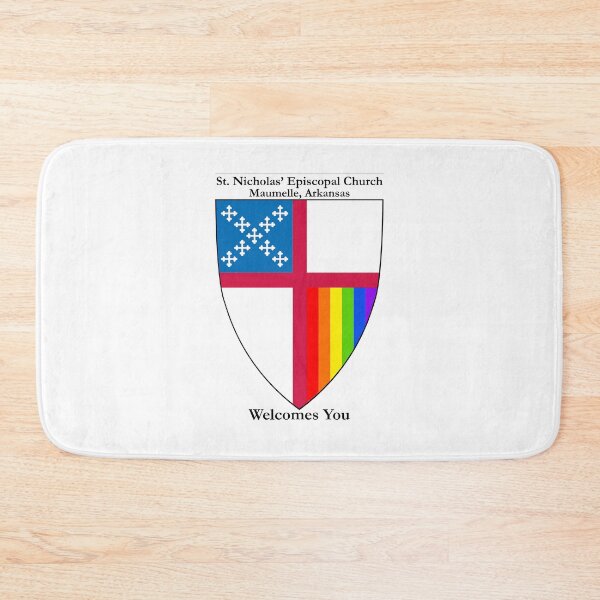 Item preview, St. Nicholas’ Episcopal Church - Maumelle, Arkansas - 6 Colour LGBTQ+ Pride Shield Welcomes You PNG Cut-Out designed and sold by litmusician.