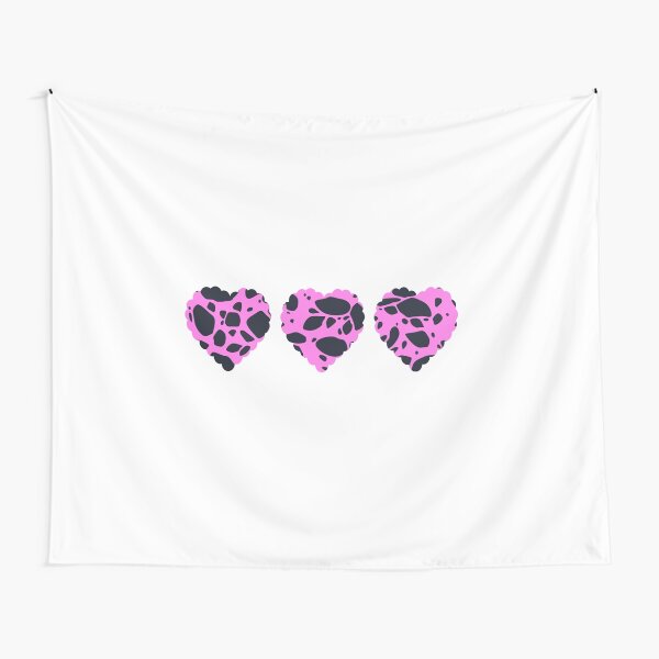 Three Dalmatian Hearts in A Row Tapestry
