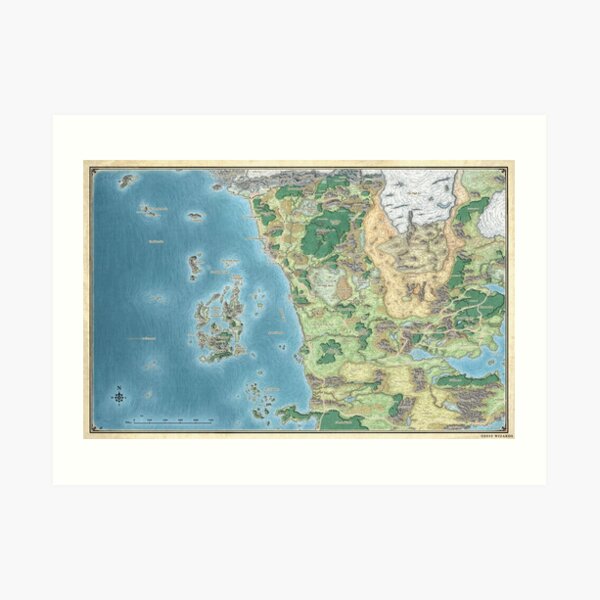 Map of the sword coast Art Print