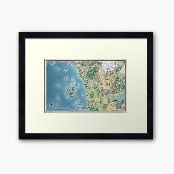 Map of the sword coast Framed Art Print