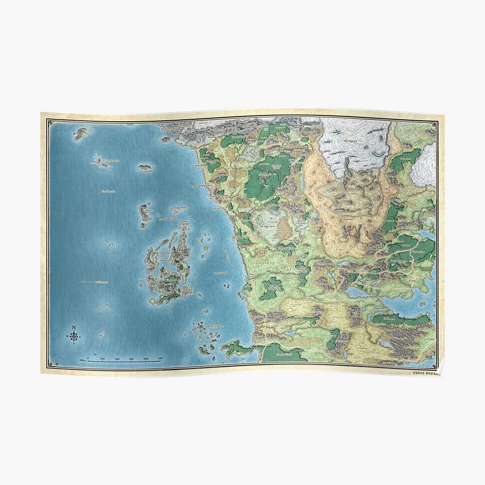 "Map of the sword coast" Poster by savorok | Redbubble