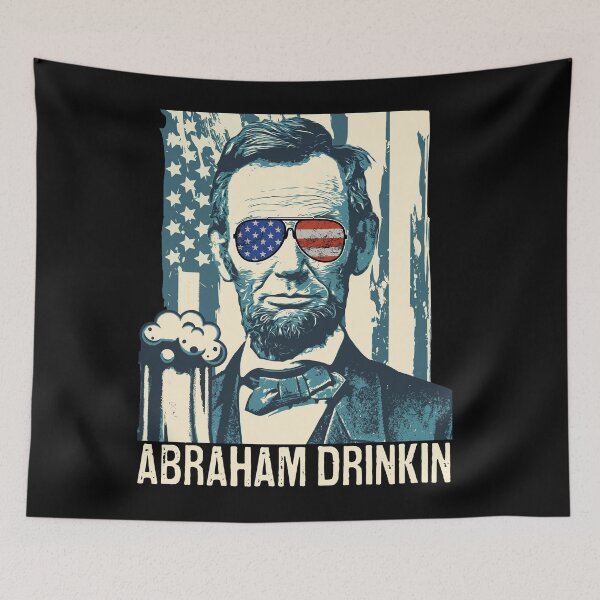 Item preview, Abraham Drinkin 4th of July Beer Drinker USA Flag Graphic designed and sold by wdyoungblood.