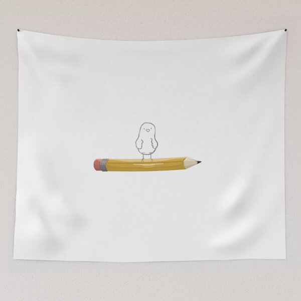 Item preview, Bird drawing perched on a pencil. designed and sold by ExplodingKiwis.