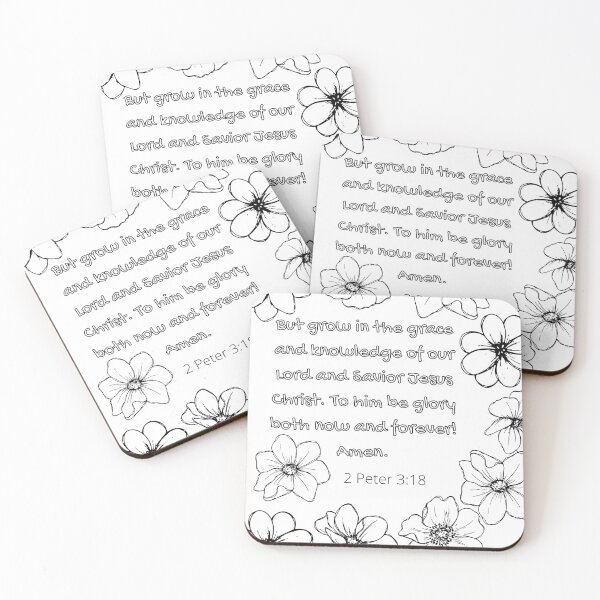 Item preview, Coloring | 2 Peter 3:18 | Flowers designed and sold by LoveGen.