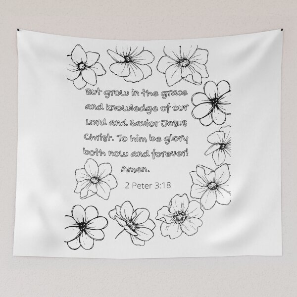 Item preview, Coloring | 2 Peter 3:18 | Flowers designed and sold by LoveGen.