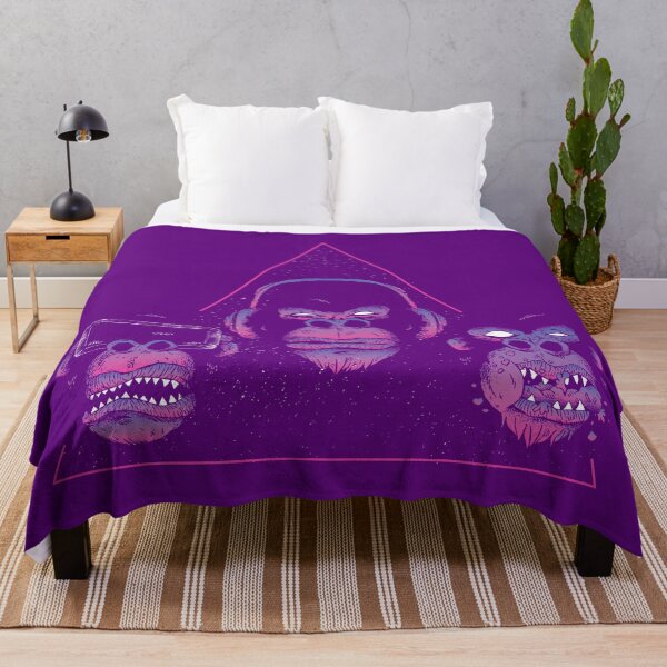 Aperçu de l'œuvre VISAGE DE TROIS GORILLA NEON DISCO créée et vendue par MySecretMerch.