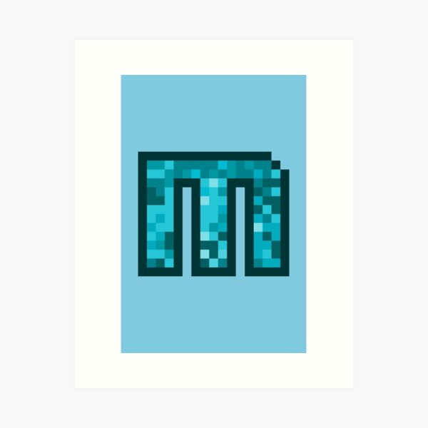 Letter A, Monogram Letter Art of Cyan Blue Retro Pixel Pattern