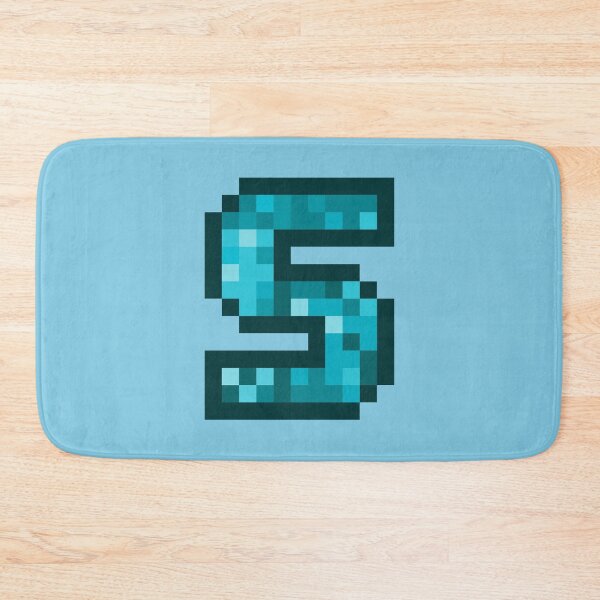 Item preview, Letter S, Monogram Letter Art of Cyan Blue Retro Pixel Pattern designed and sold by dylanxh.