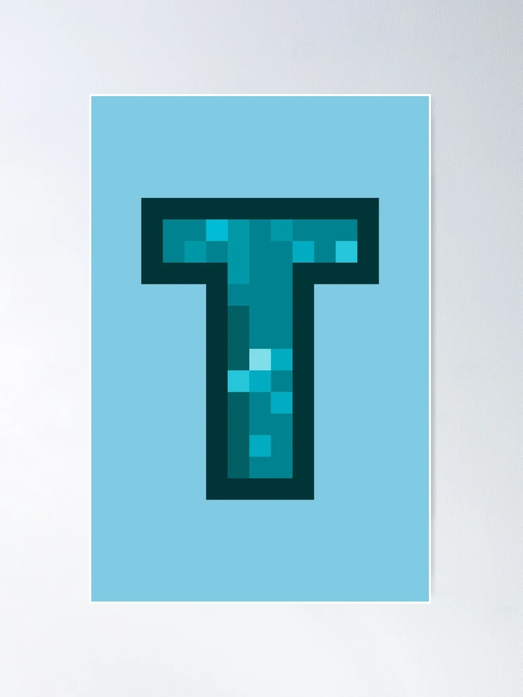 Letter A, Monogram Letter Art of Cyan Blue Retro Pixel Pattern Poster for  Sale by dylanxh