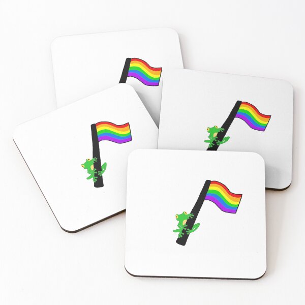Item preview, Frog with LGBT flag  designed and sold by lovethehomies.