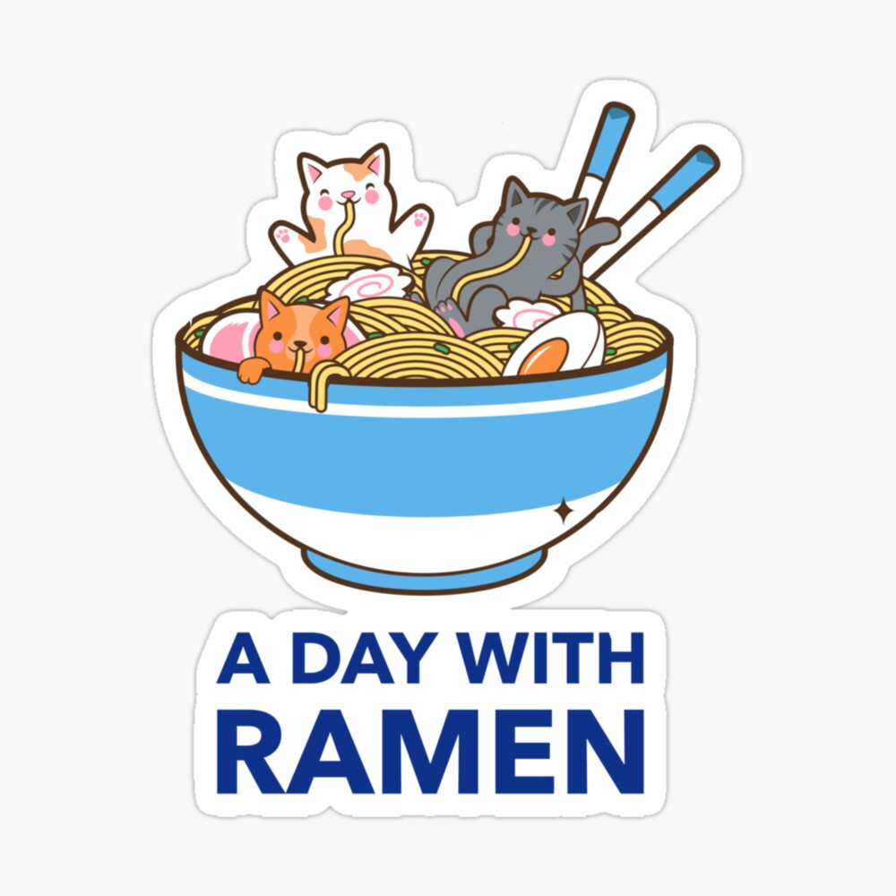 A Day With Ramen-Kawaii Cats Ramen Bowl Funny Anime Noodles Kitties A Day With Ramen-Kawaii Cats Ramen Bowl Funny Anime Noodles Kitties