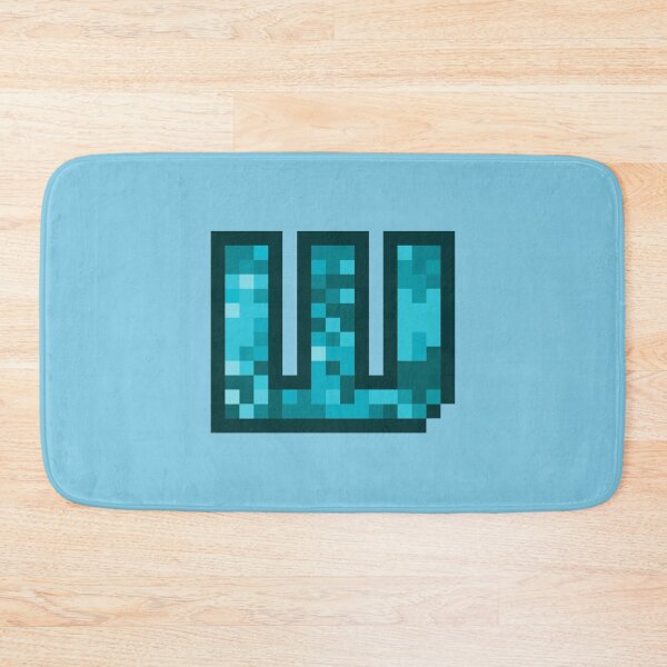 Item preview, Letter W, Monogram Letter Art of Cyan Blue Retro Pixel Pattern designed and sold by dylanxh.