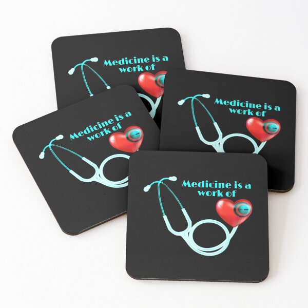 Item preview, medicine is a work of heart. stetoscope, heart,   Frontliner hero designed and sold by doctors-apparel.
