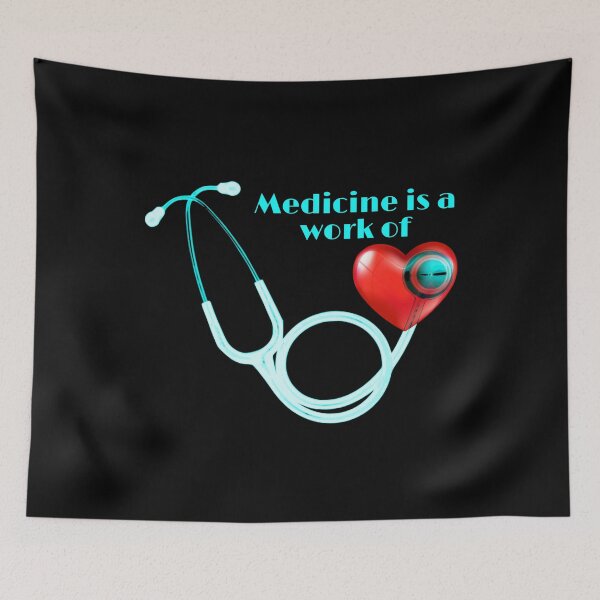 Item preview, medicine is a work of heart. stetoscope, heart,   Frontliner hero designed and sold by doctors-apparel.