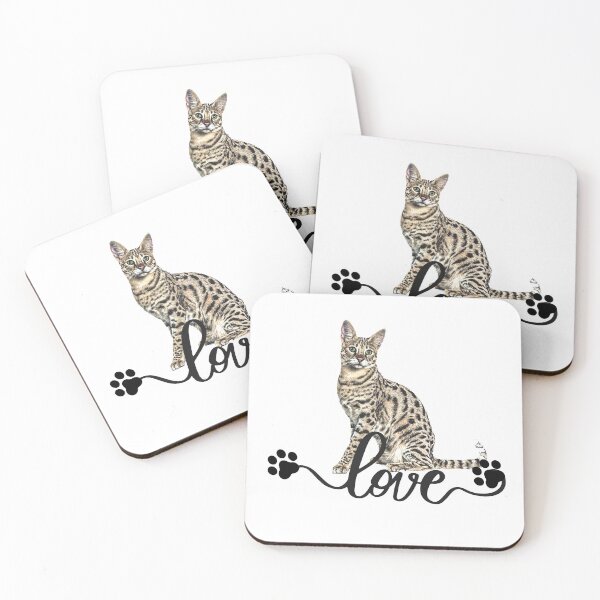 Item preview, Savannah Cat Love with paw prints designed and sold by Awesomefamily.