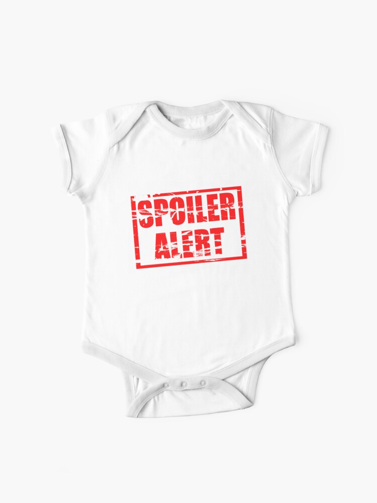 Spoiler Alert Red Rubber Stamp Effect Baby One Piece By Stuwdamdorp Redbubble