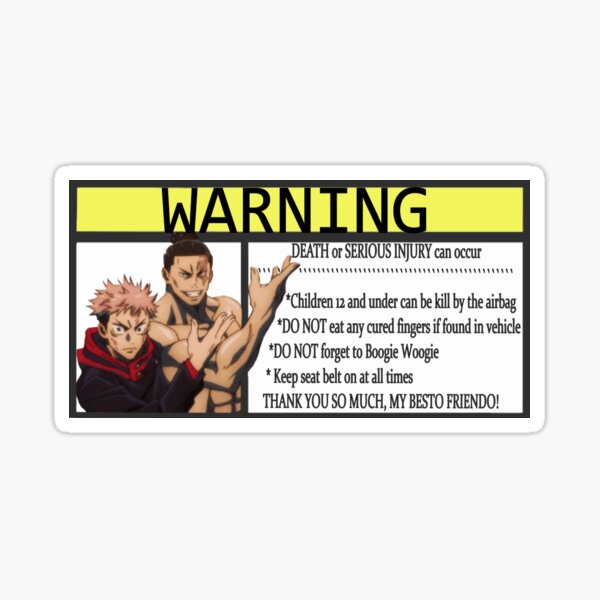 Anime Warning Stickers Redbubble - warning x warning x warning anime song roblox id
