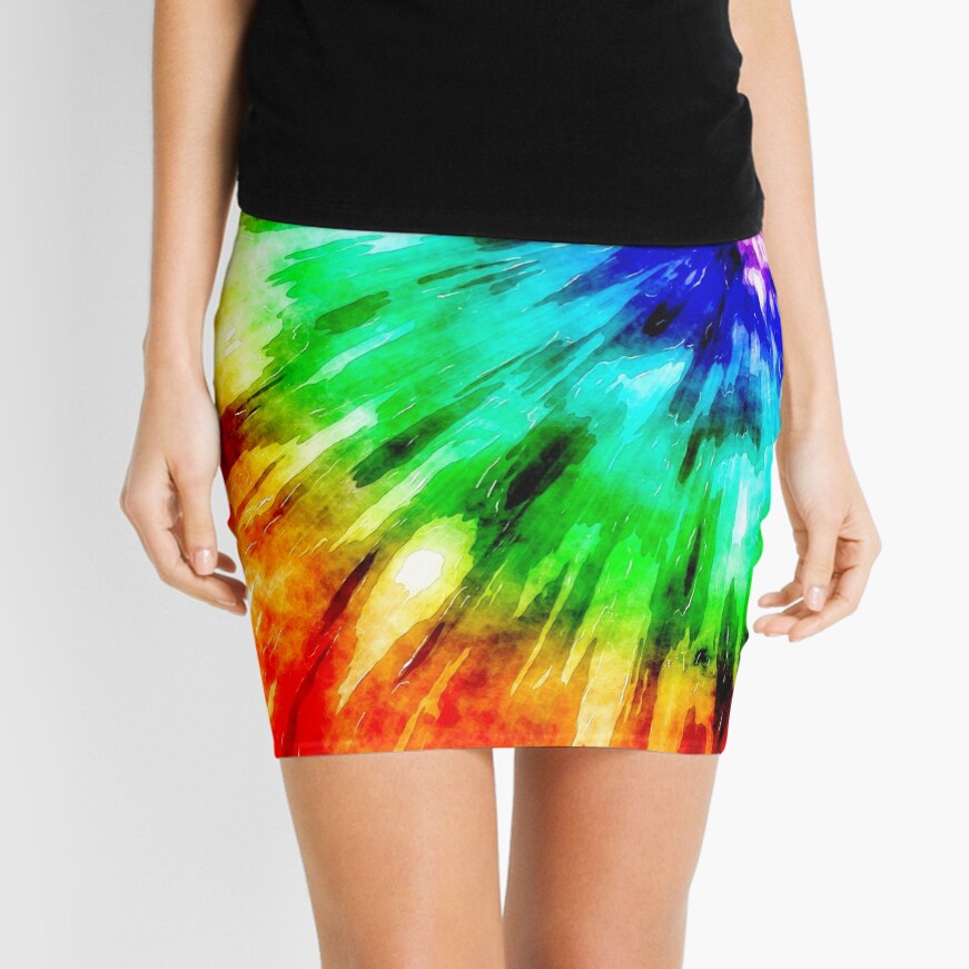 Tie Dye Meets Watercolor Mini Skirt
