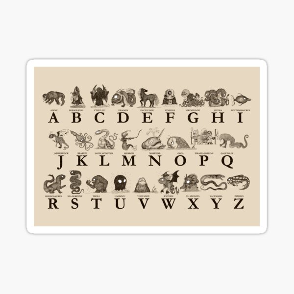 Sea Monster Alphabet Sticker