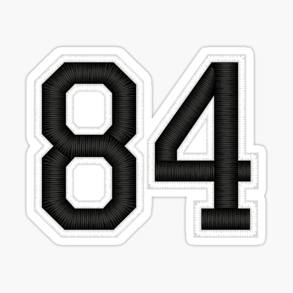 Eighty-Four Jersey Number Sports 84 Sticker for Sale by HelloFromAja