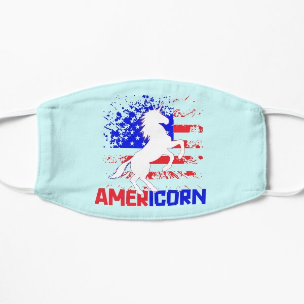 Americorn Fourth of July Independence Day Unicorns Lovers Flat Mask