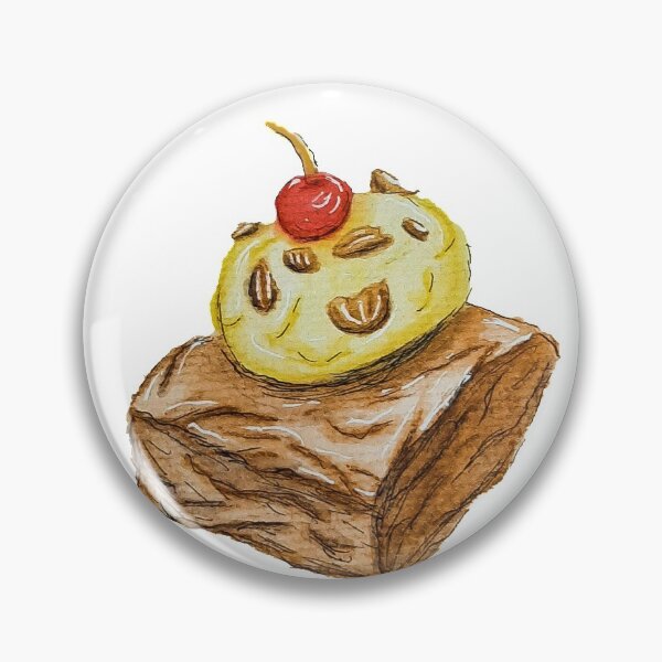 Item preview, Chocolate Brownie Dessert with Vanilla Ice Cream Cherry and Pecans designed and sold by Jada Clark.