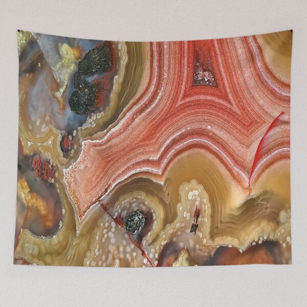 Item preview, Gold and Orange Galaxies Sliced Geode Agate Graphic Pattern designed and sold by Sohee Jin.