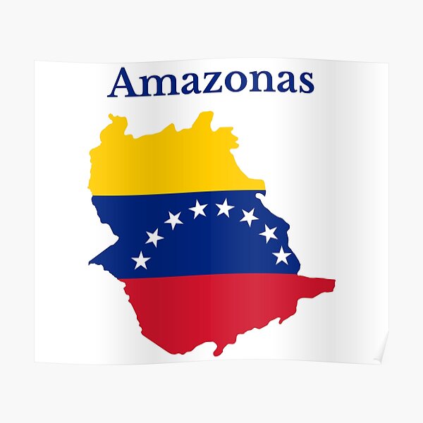 Póster Diseño De Mapa Del Estado Venezolano De Amazonas Venezuela De Marosharaf Redbubble 9836