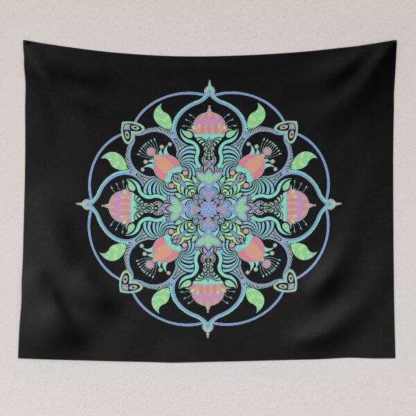 Aperçu de l'œuvre Mandala à la menthe cuite au soleil avec couleur créée et vendue par Amanda Lucas.