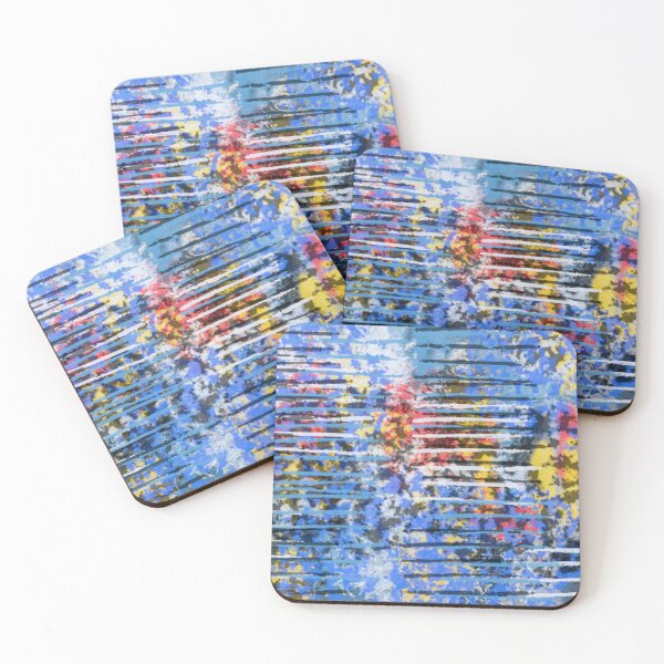 Item preview, Blue and Yellow Abstract with Pink Accents designed and sold by Jessielee72.