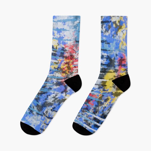 Item preview, Blue and Yellow Abstract with Pink Accents designed and sold by Jessielee72.