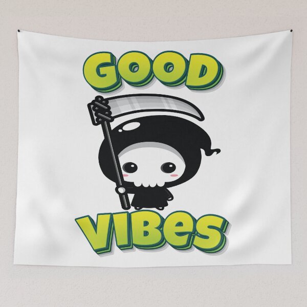 Item preview, Good Vibes Grim Reaper Kawaii Cute Adorable designed and sold by GoodVibesWX9.