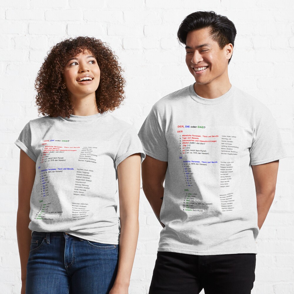 German Der, Die, oder Das?" T-shirt for Sale Alexlaurenmlk | Redbubble | case t-shirts - german t-shirts - english