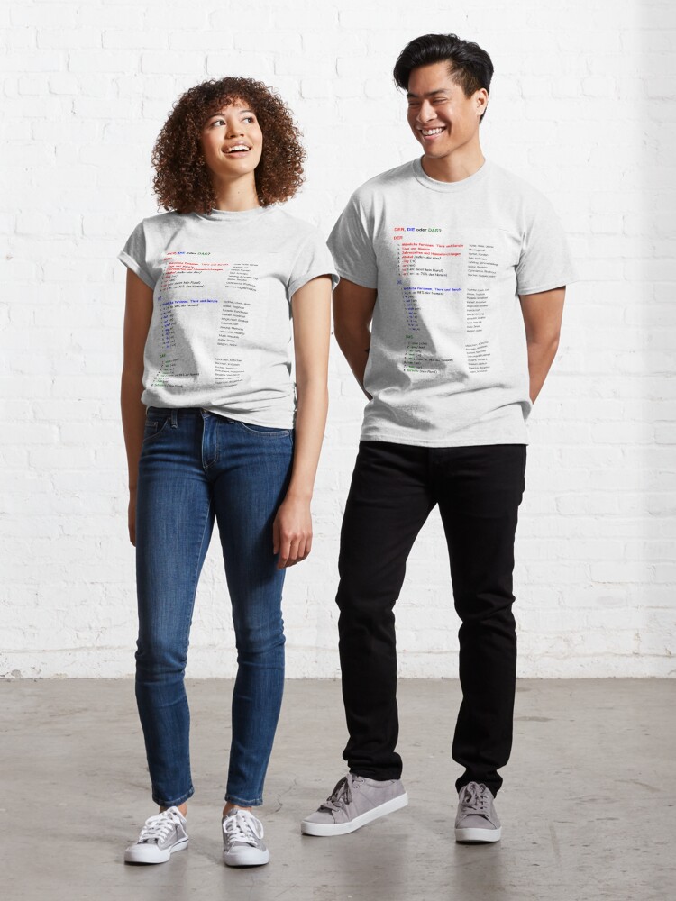 German Der, Die, oder Das?" T-shirt for Sale Alexlaurenmlk | Redbubble | case t-shirts - german t-shirts - english