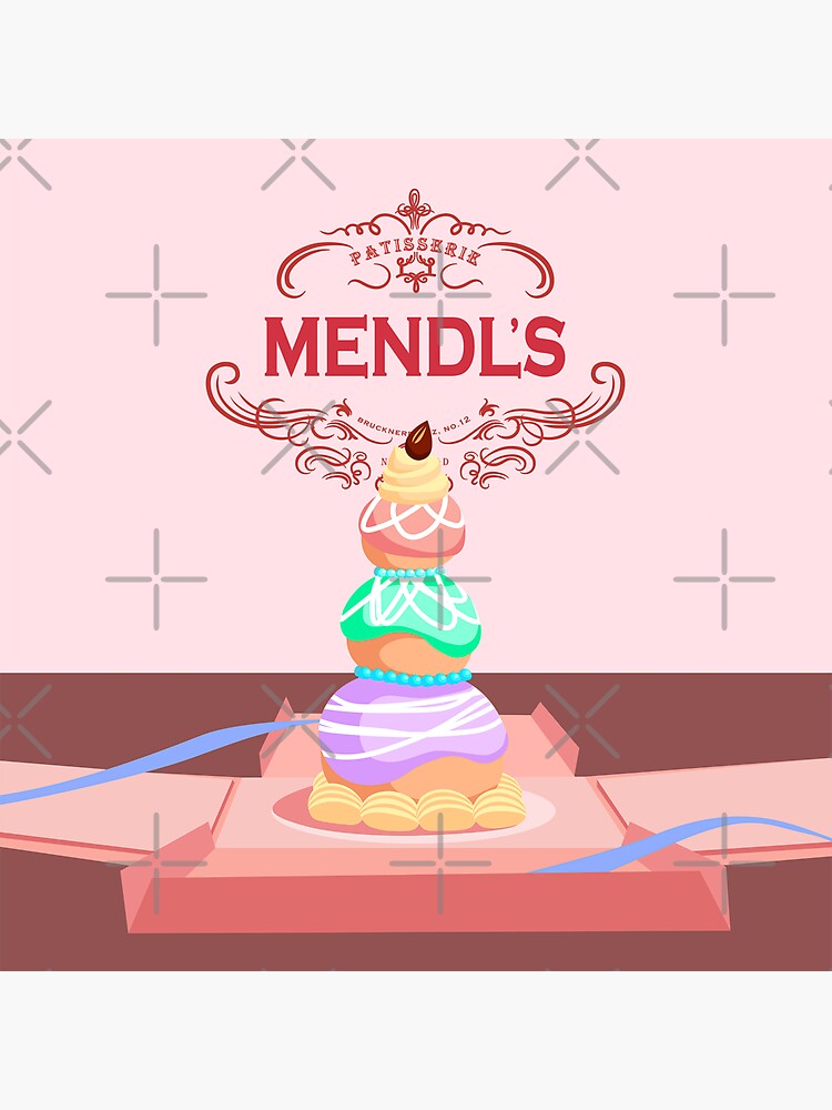 Mendls Pastry Box (Grand Budapest Hotel) Sticker for Sale by