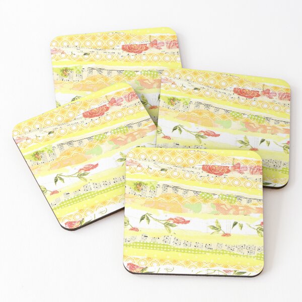 Item preview, Pretty Scrapbooking paper strips collage in yellows. designed and sold by LaBellCreative.