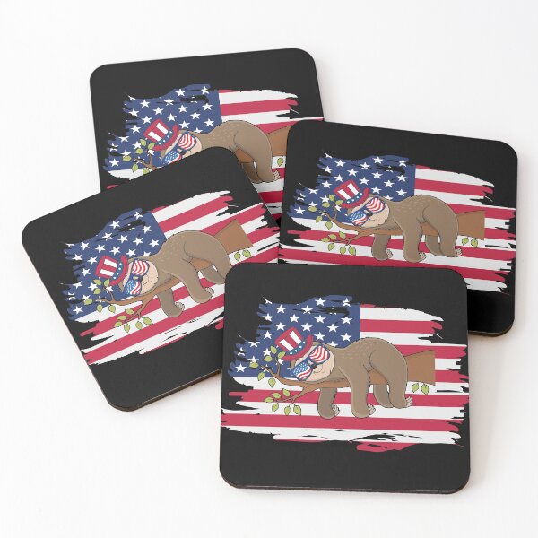 Item preview, 4th of july american flag sloth designed and sold by MoohAs.