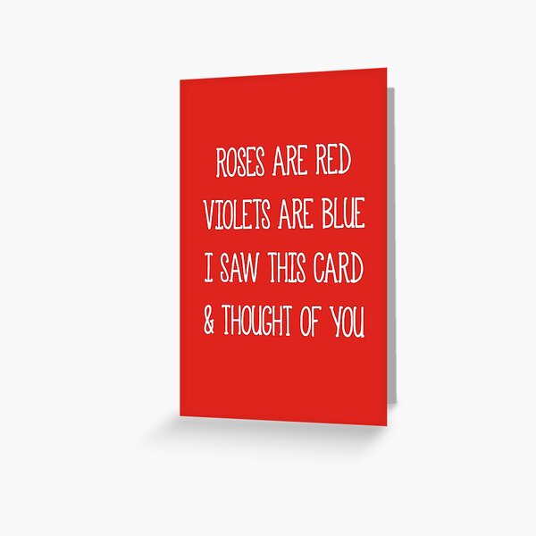 Roses Are Red Funny Valentine Greeting Card