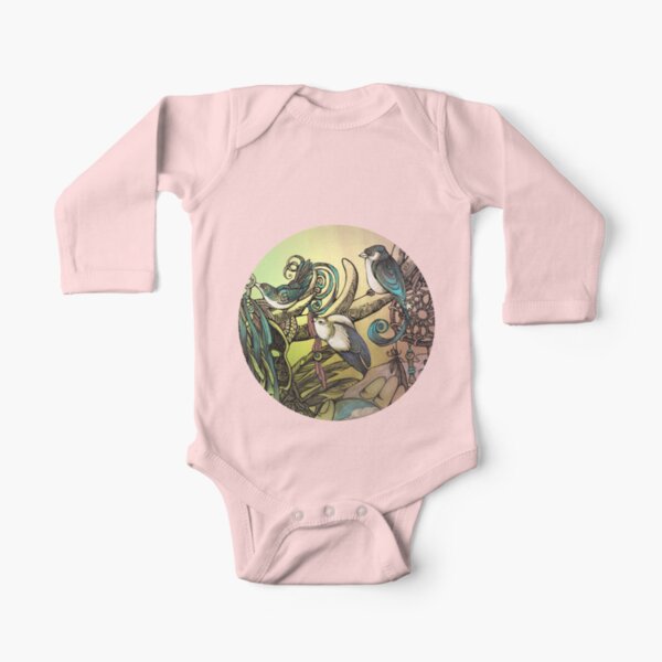 Three birds Long Sleeve Baby One-Piece
