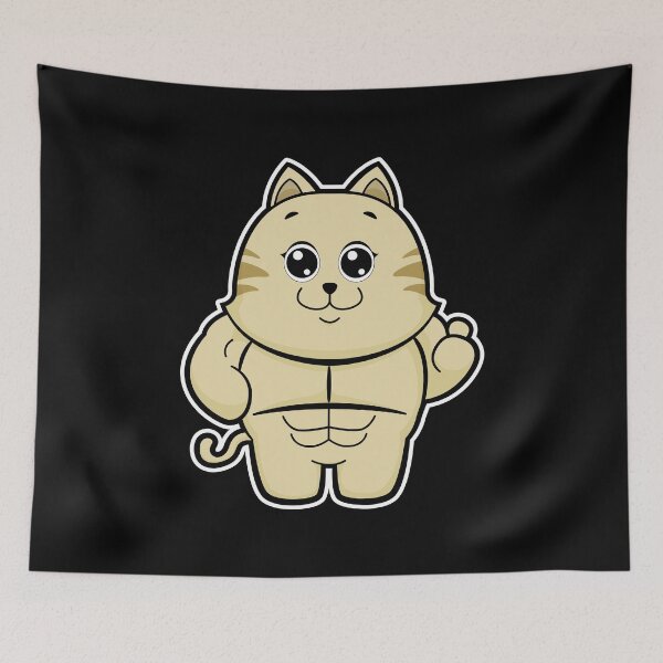 Item preview, Cat as Bodybuilder with Six pack designed and sold by Snabdesign84.