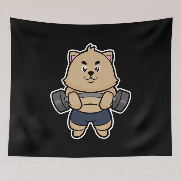 Item preview, Cat at Bodybuilding with Barbell designed and sold by Snabdesign84.