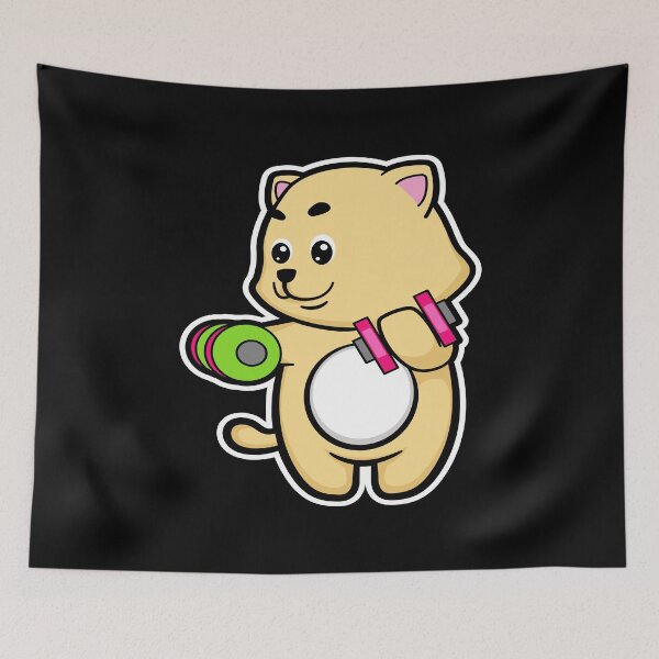 Item preview, Cat at Biceps training with Dumbbells designed and sold by Snabdesign84.