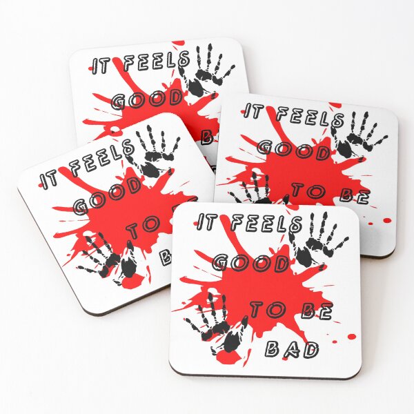 Item preview, Headline it feels good to be bad with blood and handprints designed and sold by SPearShop.