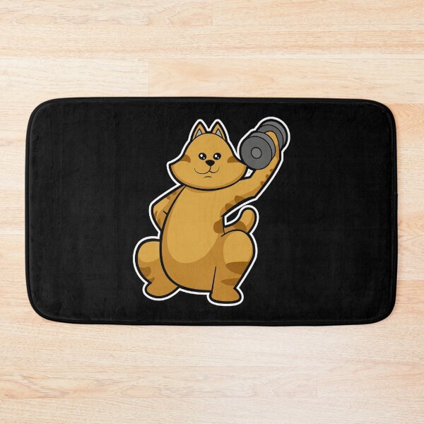 Item preview, Cat Bodybuilder Dumbbell Bodybuilding designed and sold by Snabdesign84.