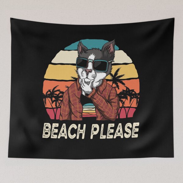 Item preview, Beach Please Cat Wearing Sunglasses Vintage Retro designed and sold by retrodesigner14.