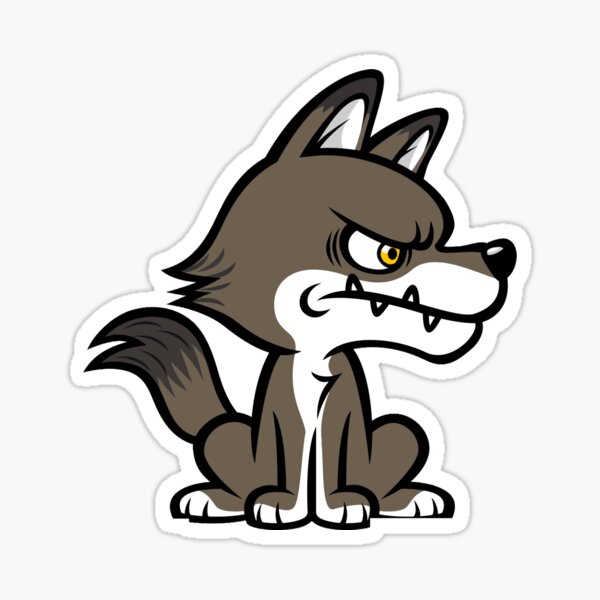 "Angry Wolf" Sticker for Sale by Cartoonanimals Redbubble