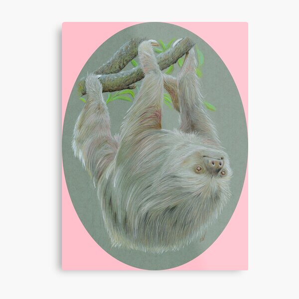 Item preview, Sloth Coloured Pencil Drawing (pink) designed and sold by SandraWarmerdam.