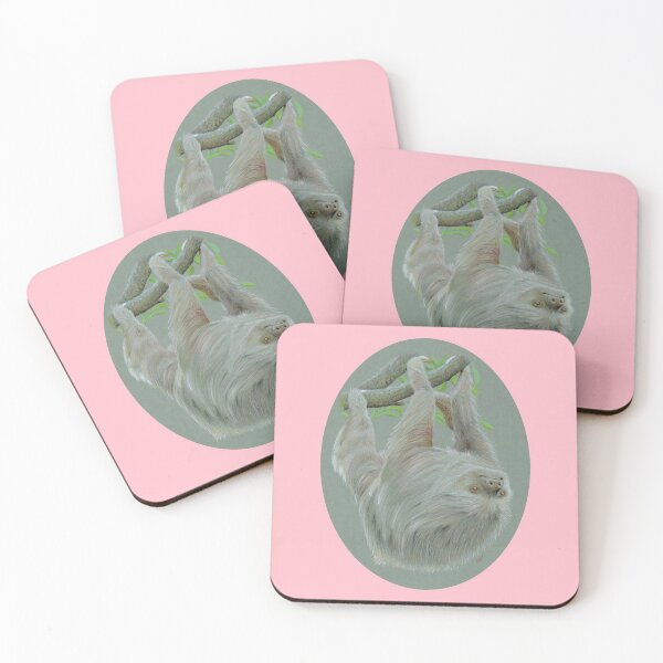 Item preview, Sloth Coloured Pencil Drawing (pink) designed and sold by SandraWarmerdam.
