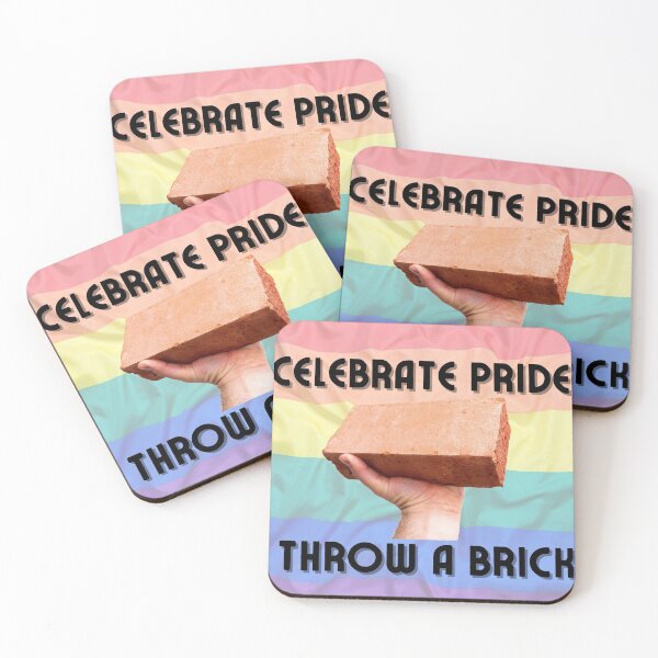 Item preview, Celebrate Pride. Throw a Brick. designed and sold by StabbyCat.